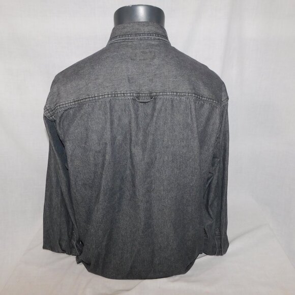 Dakota Workpro Series Mens L Black Collard  Denim Pearl Snap Closure Shirt - Picture 11 of 14